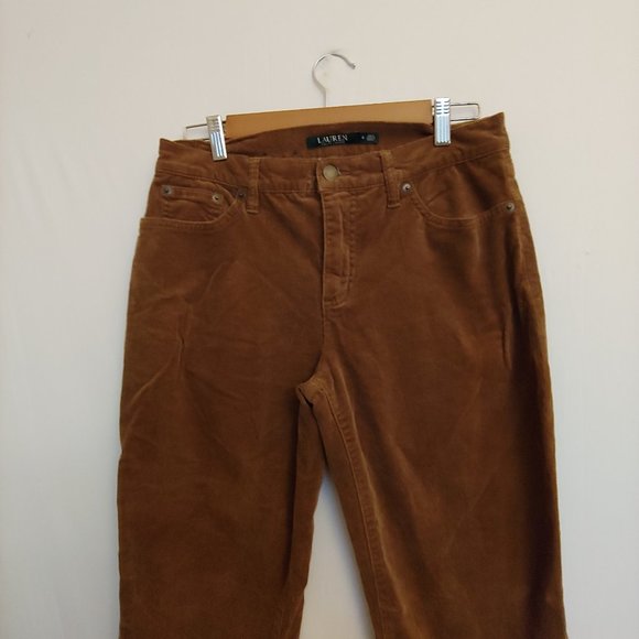 Lauren Ralph Lauren corduroy brown pants size 8 bootcut - Picture 2 of 11